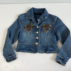Vintage Y2K Babydoll Detailed Pocket Denim Jacket Size 3T